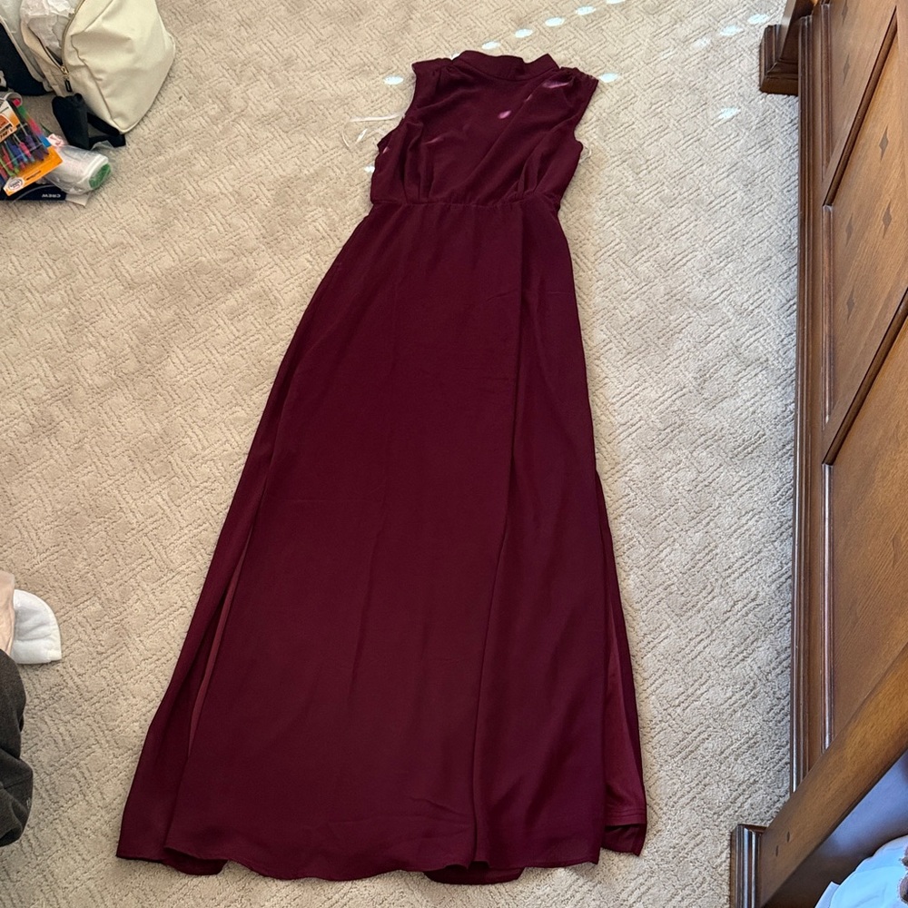 Lulu's Deep Burgundy Maxi Dress